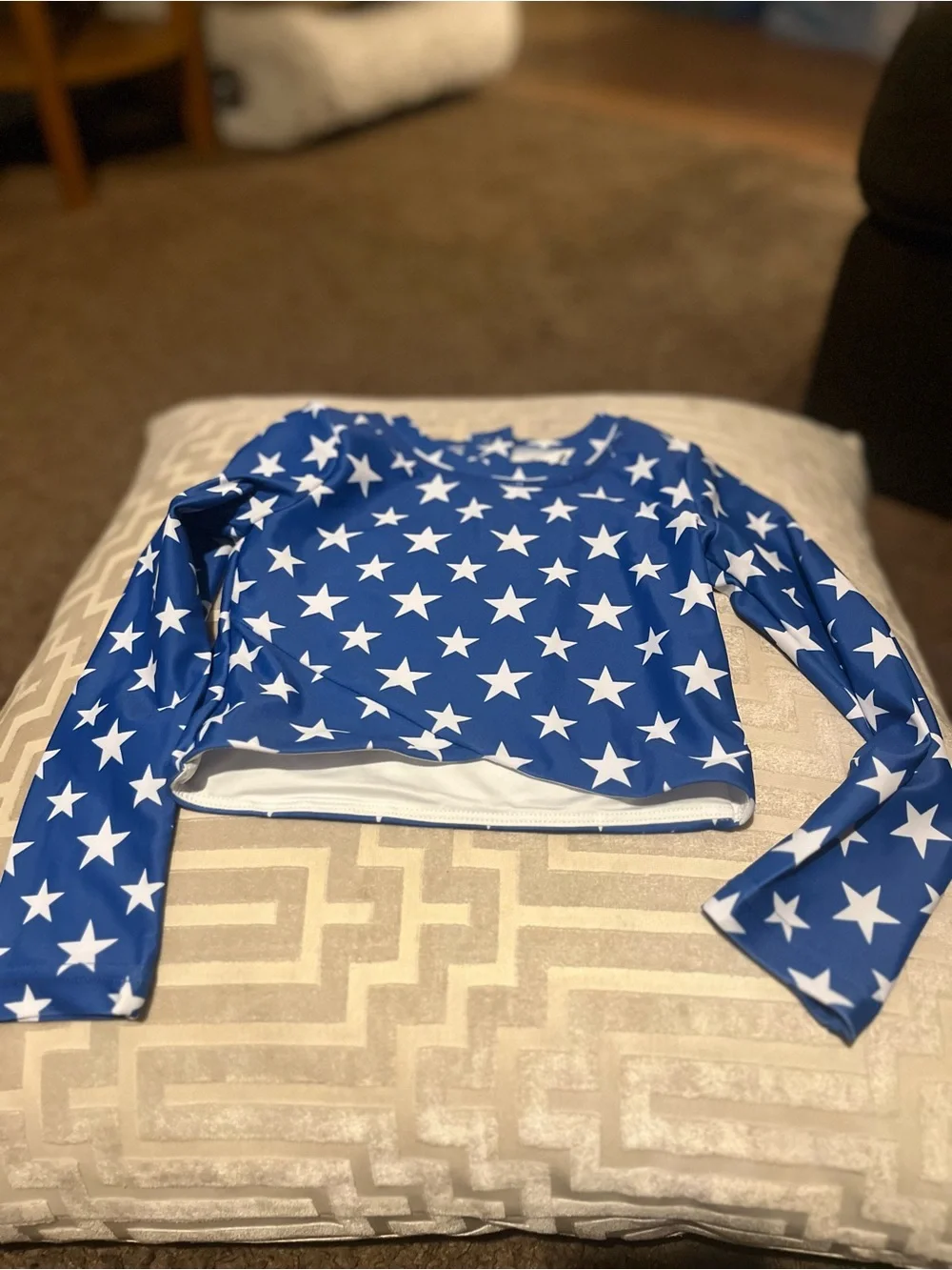 Girls' Blue Star Long-Sleeve swim suit, made for Molly